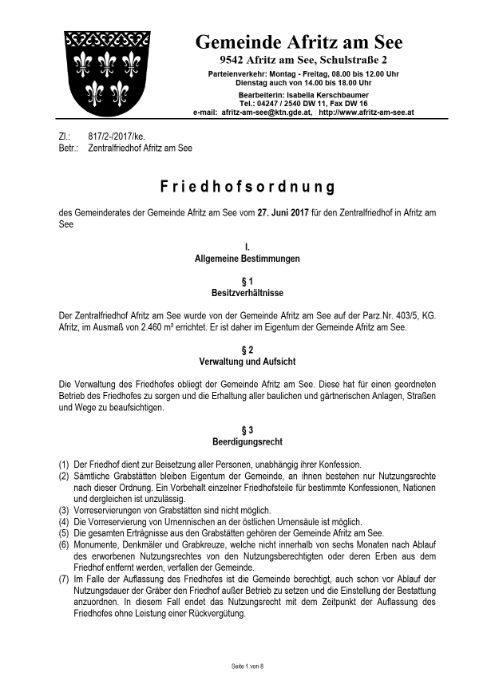 Friedhofsordnung
